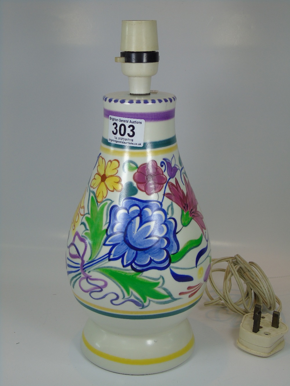 POOLE POTTERY LAMP BASE, MARKED XBN