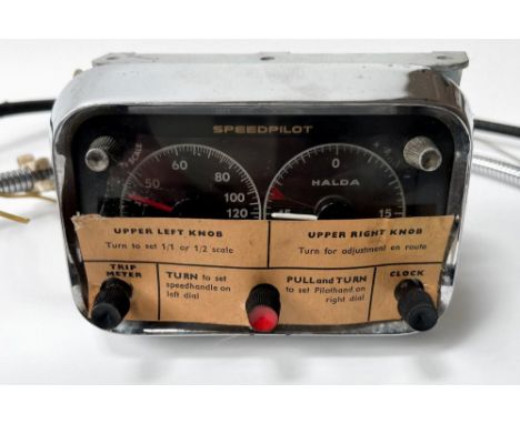 Halda Speedpilot Rally ClockA period accessory introduced in the late 1950’s from Swedish manufacturers Halda Used in Rallyin