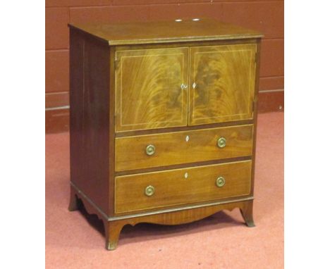 A Regency mahogany commode cupboard 60cm wide  