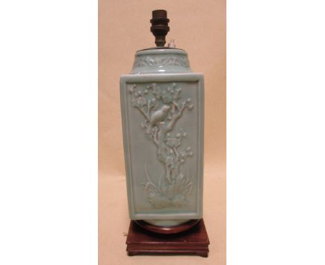 A Chinese celadon glaze lamp base  