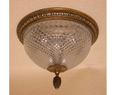 A cut glass and gilt brass mounted ceiling light  