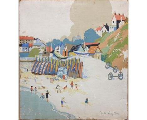 Neda Lingstrom (Swedish, 20th Century) Filey, North Yorkshire signed lower right "Neda Lingstrom" lithograph, unframed 53 x 4