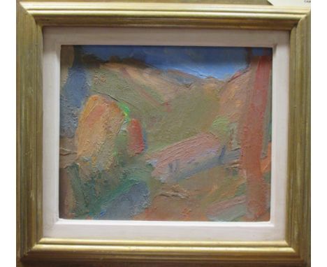 Arthur Neal (British, b.1951) - The Hill behind Badicola, Last Light, signed lower right with initials "AN", oil on board, 24