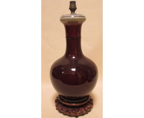 A Chinese sang de beouf glase lamp base  