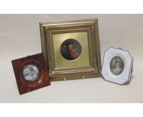 Continental School (19th century) portrait miniature of a Gentleman together with three others miniatures (4)  