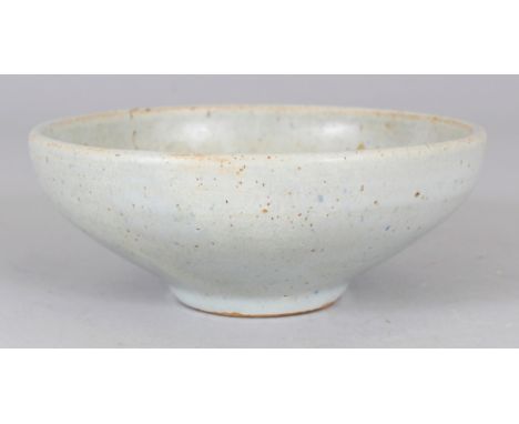 A CHINESE JUN WARE PURPLE SPLASH CERAMIC BOWL, 5.3in diameter & 2in high.