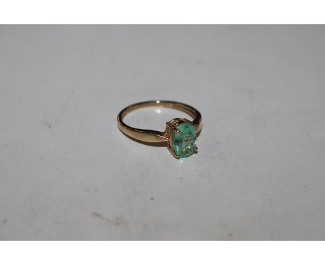 A 9ct gold ring set with coloured stone, approx. total weight 1.8gms, ring size N/O