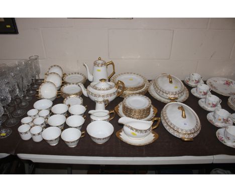 A Royal Crown Derby "Heraldic" pattern part dinner, tea and coffee service 