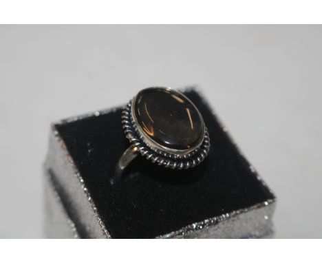 A 925 silver and crystal set ring 