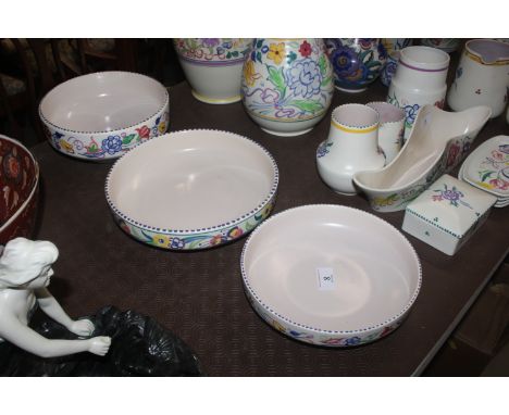 Three various Poole pottery fruit bowls 