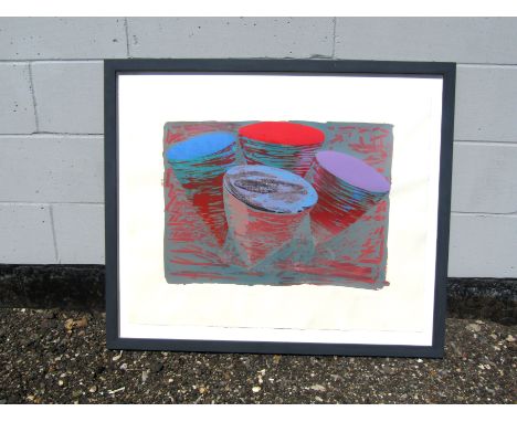 JOHN LOKER (b.1938) A large framed and glazed limited edition screen print titled 'Dangerous Games I', 1988. Signed and No.65