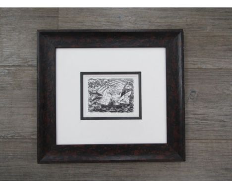 A framed original wood engraving print by Miriam Macgregor published by the Society of wood engravers. Image size 10cm x 135c