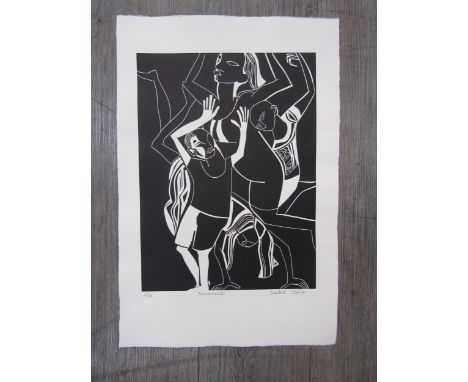 CLAIRE LAMBERT (XX) An unframed limited edition print titled 'Handstand' Pencil signed and No 2/10. Overall size 56.5cm x 37.