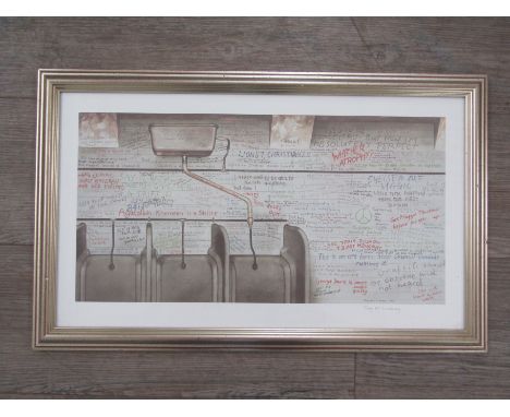 TONY MCSWEENEY (XX/XXI) A framed artist signed colour print "Toilets" signed bottom right. Image size 25cm x 49cm