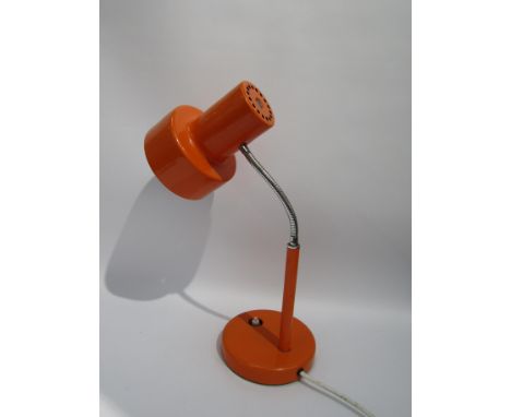 An orange Pifco adjustable desk lamp, model 986. 