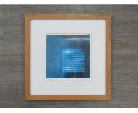 A Tim Harbridge framed original abstract art print, signed. Image size 28cm x 28cm