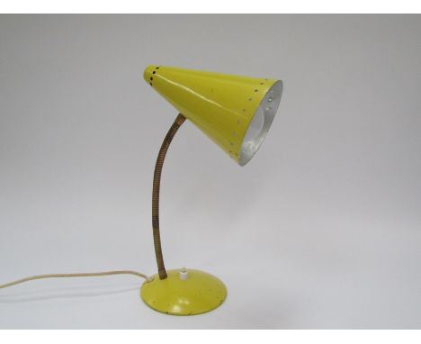 A 1960's yellow desk lamp, 35cm high 