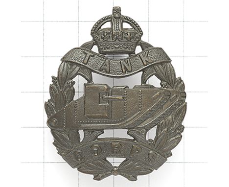 Tank Corps OSD bronze cap badge. Die-cast J.R. Gaunt &amp; Sons Ld. London in oval to reverse Blades (clipped &amp; drilled t