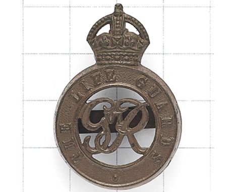 The Life Guards bronze OSD GVIR cap badge. Die-cast crowned title circlet; GVIR cypher to voided center. Marples &amp; Beasle