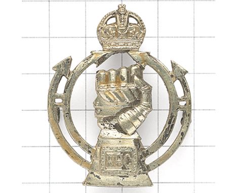 Royal Armoured Corps Officer’s post 1941 beret badge. A fine die-cast silvered example  Three loops VGC Formed in April 1939.