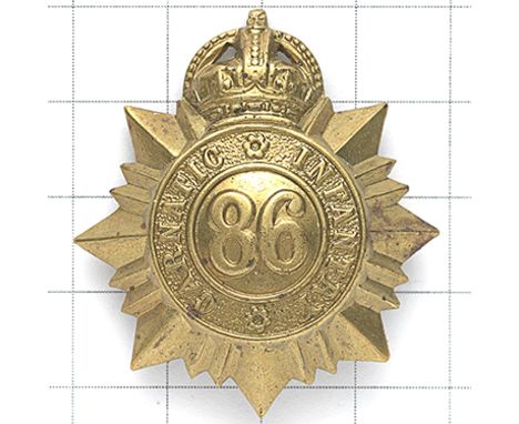 Indian Army. 86th Carnatic Infantry cap badge circa 1903-22. Die-stamped crowned star circlet inscribed “CARNATIC INFANTRY” w