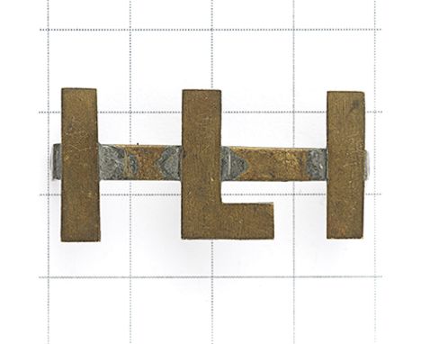 South Africa. Imperial Light Infantry Boer War sheet brass slouch hat badge. Bar affixed with separate letters ‘I-L-I’.   Bar