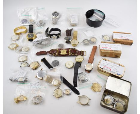 25 vintage watches for of various calibre's and manufacturers. Of note a number of vintage Swiss mechanical movements. leathe