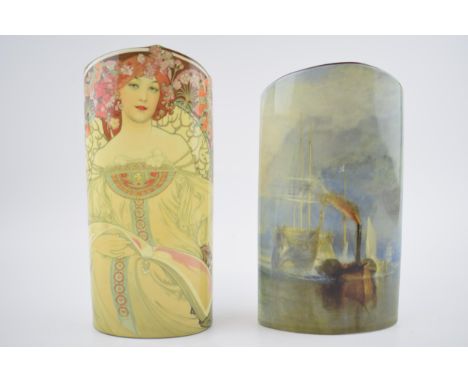 A pair of John Beswick Silhouette d'art vases to include Joseph M W Turner and Mucha (2).  In good condition with no obvious 