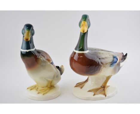 A pair of Goebel Mallard ducks to consist of 2 drakes, largest 30cm tall (2).  In good condition with no obvious damage or re