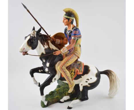 Royal Doulton Prestige limited edition of 500 figure, Indian Brave HN2376, 38cm tall.  In good condition with no damages or b