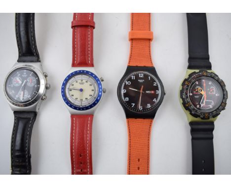 A collection of Swatch watches, of note Irony models and 2 chronometer examples. (4)  In working order.