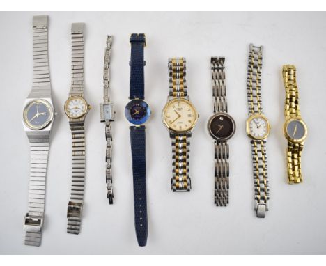 A collection of ladies and gentleman's fashion watches to include examples by Gucci, Rotary, Citizen, Bulova and other simila