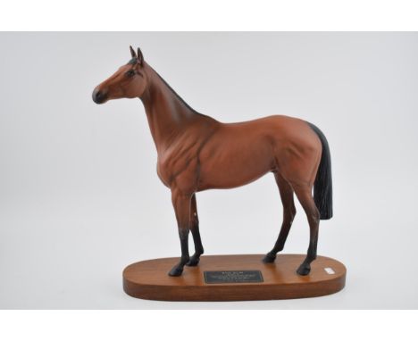 Beswick Red Rum, Connoisseur model, on wooden base (second).  In good condition with no obvious damage or restoration.