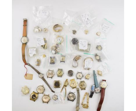 A good quantity of vintage watches, movements and parts a/f. To include Swiss mechanical movements. (Qty)  All in original co