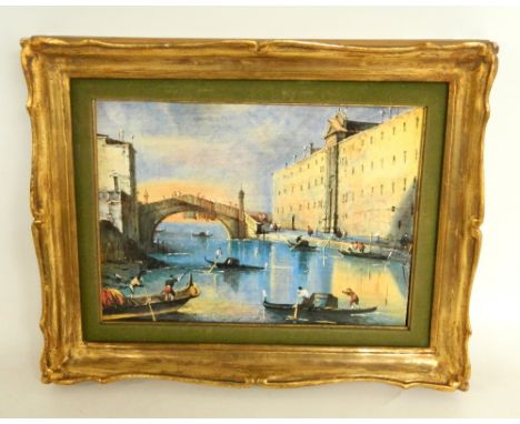 VENETIAN CANAL SCENE
painted on a ceramic tile, unsigned, 29.5cm x 21.5cm  