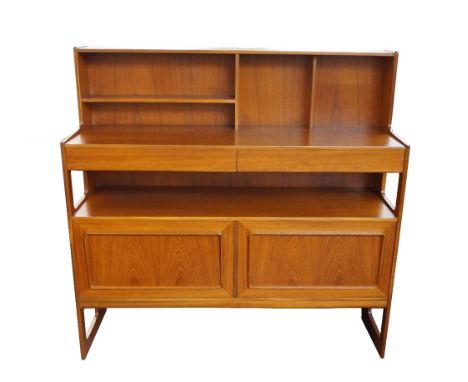 RETRO 'McINTOSH AND CO' TEAK SIDEBOARD
the raised back with four divisions above two frieze drawers with a shelf below, with 