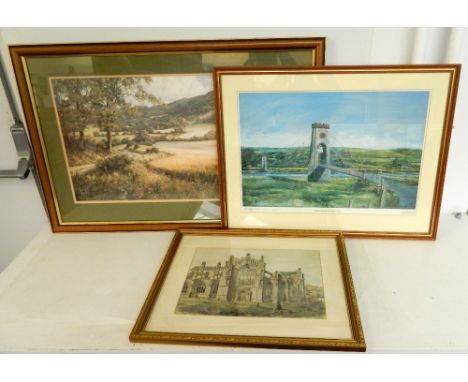PATRICIA ANNE BALLARD
'Gattonside Footbridge 1826', signed limited edition colour print 241/300, 41cm x 59cm; David Dipnall, 
