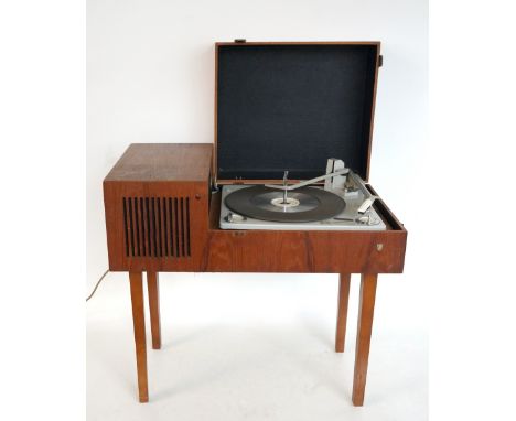 RETRO PHILIPS MODEL GF810 TEAK CASED TABLE RECORD PLAYER
circa 1970, raised on tapering legs, 59cm wide