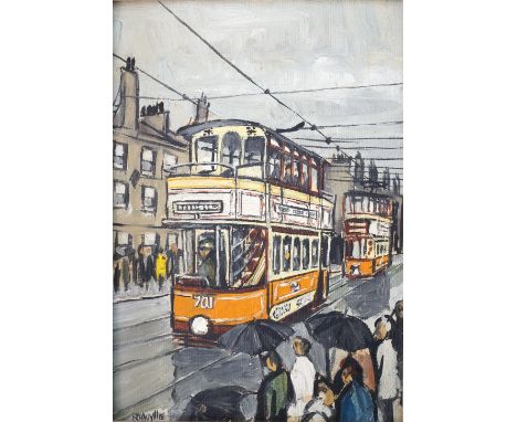 R H WYLLIE
White Car, oil on panel, signed lower left, label to verso and original gallery receipt dated 1964, 11.5cm x 16.7c