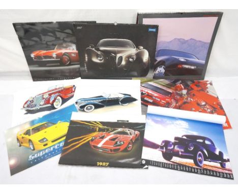 CLASSIC CAR INTEREST
a selection of motor industry calendars from Porsche 1990, Ford Blue Light 1998, Classic Cars 1987, Supe