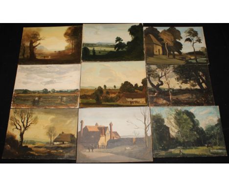 Phillip Hugh Padwick (1876-1932)A set of nine, Impressionist Landscapesoil on board, 25.5cm x 35.5cm