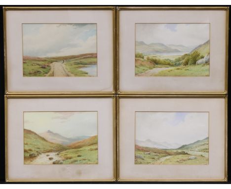 George Ashworth (Bn.1892)A set of four, Extensive Landscapessigned, watercolour, 25cm x 35cm