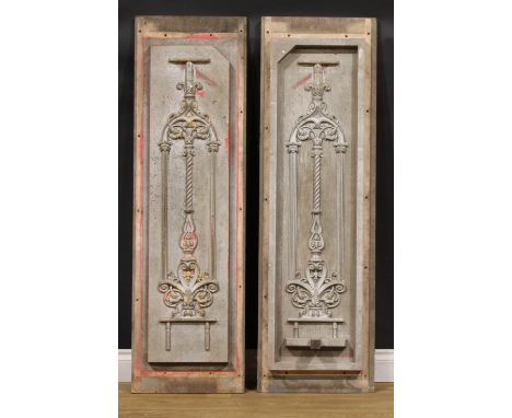 Architectural Salvage - a pair of casting moulds, for decorative plasterwork, 134cm long overall