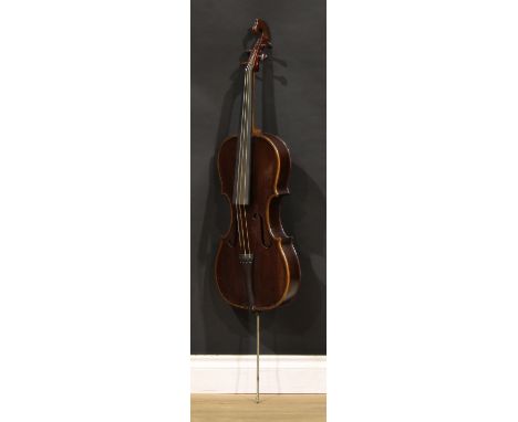 Musical Instruments - a child’s cello, outlined throughout with purfling, the one piece back measuring 55cm to top of button