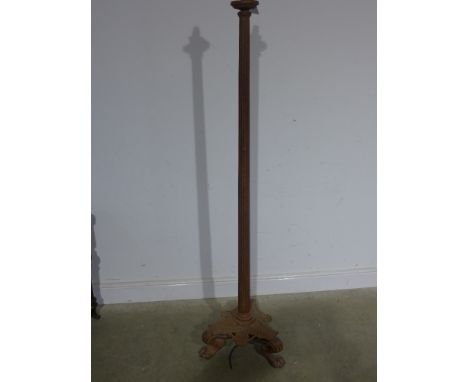 A 19th century style cast iron torchere standard lamp with rusted patina - Height 1.7 m