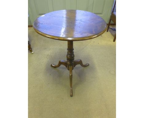 A 19th century style oak tripod side table 57cm diameter