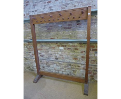 A late Victorian oak College coat and hat rack - Height 1.95 m x Length 1.55 m -  Removed from a Cambridge College
Condition 