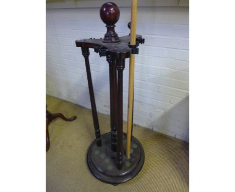 A mahogany Billiard cue stand - Height 1.18 m x Diameter 52 cm  -  Removed from a Cambridge College
Condition report: In need