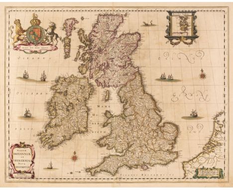 British Isles. Jansson (Jan), Magnae Britanniae et Hibererniae Nova Descriptio, Amsterdam, circa 1646, engraved map with cont