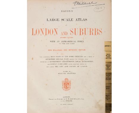 Bacon (G. W., publisher). Bacon's Large Scale Atlas of London and Suburbs (Revised Edition) with an Alphabetical Index, circa